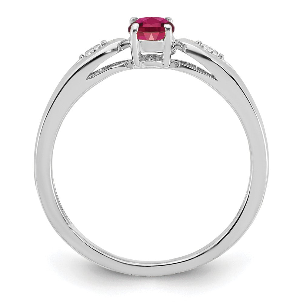14k White Gold Ruby and Diamond Ring