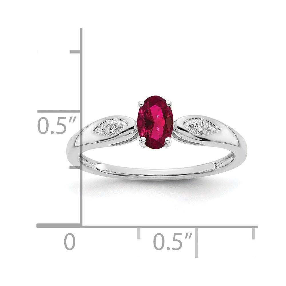 14k White Gold Ruby and Diamond Ring