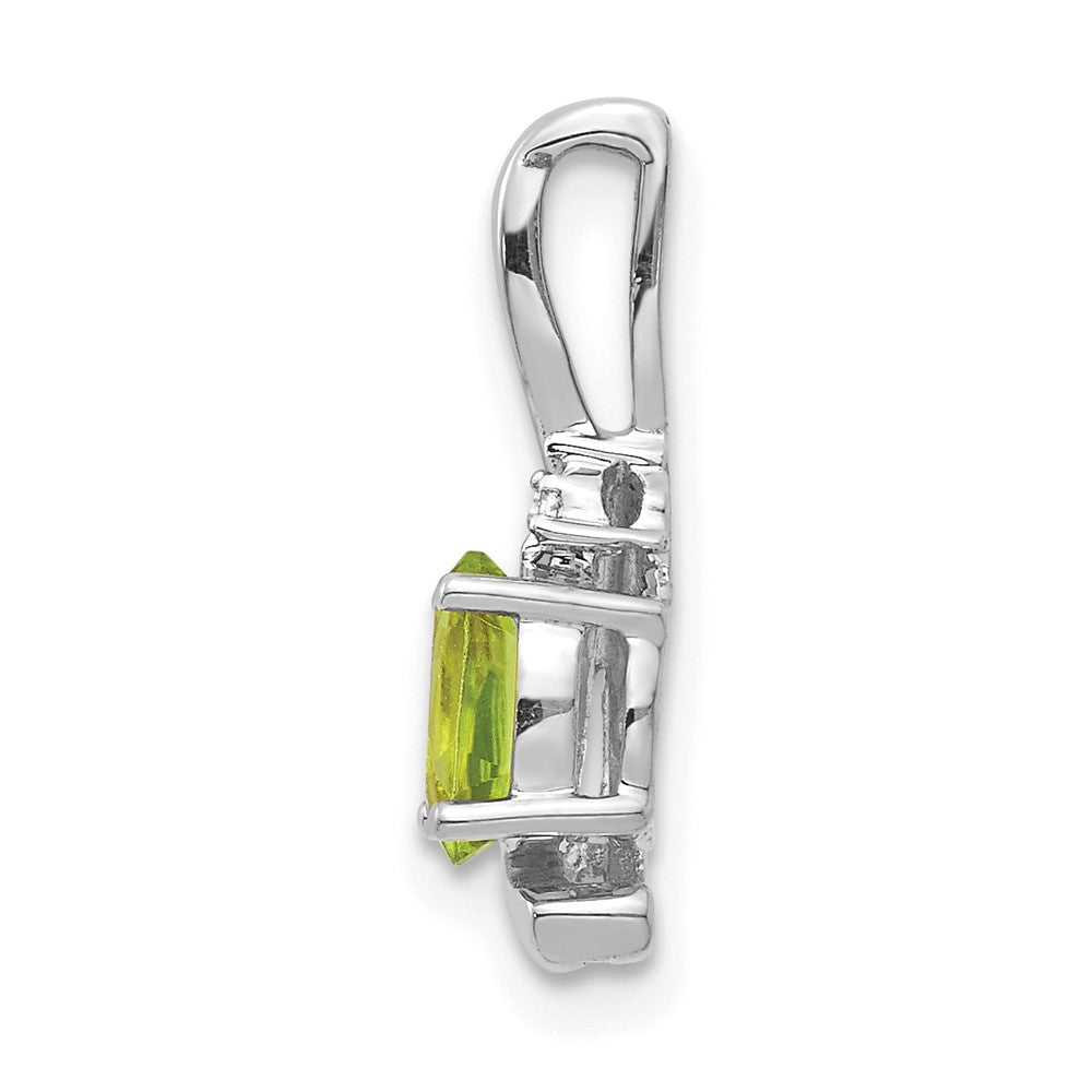 14k White Gold Peridot and Diamond Pendant