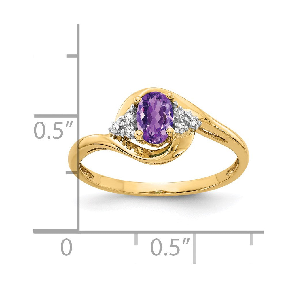 14k Amethyst and Diamond Ring