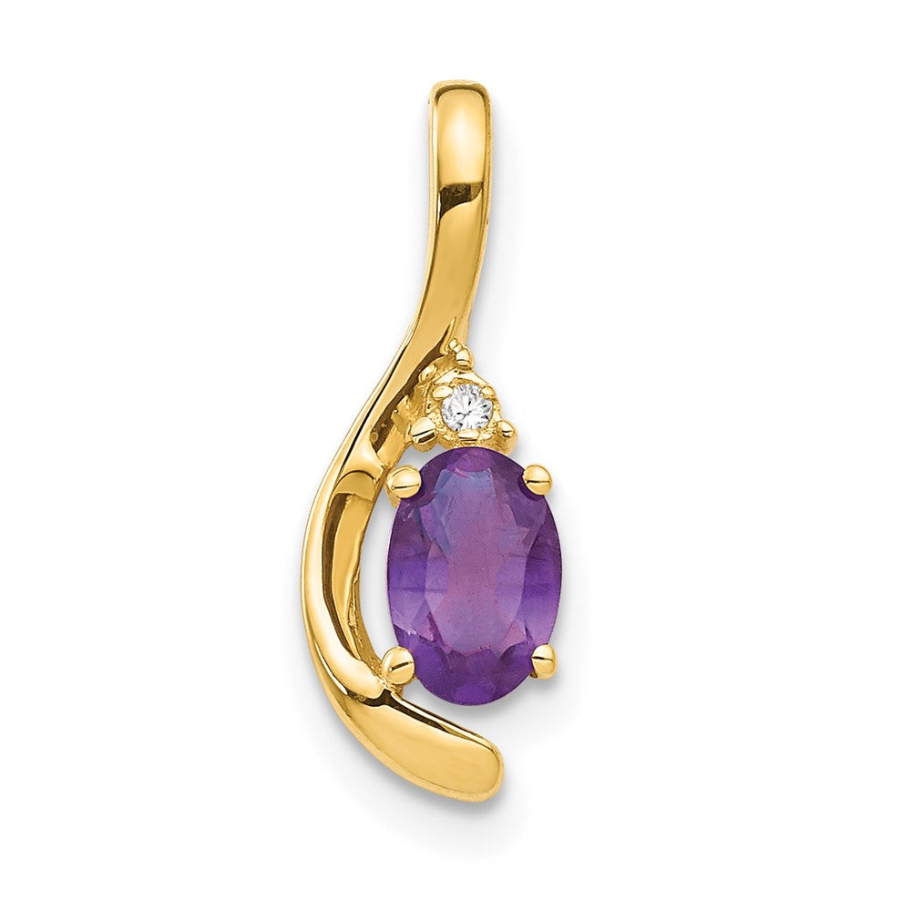 14k Amethyst and Diamond Pendant