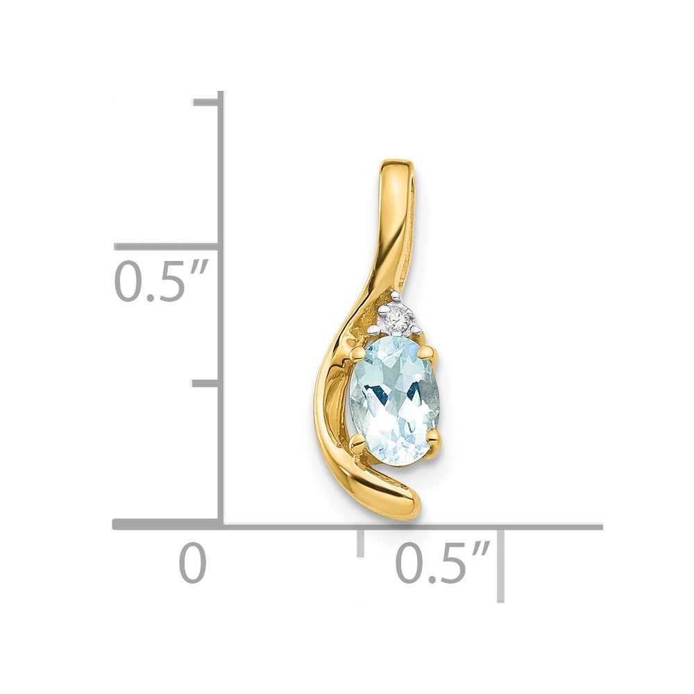 14k Aquamarine and Diamond Pendant