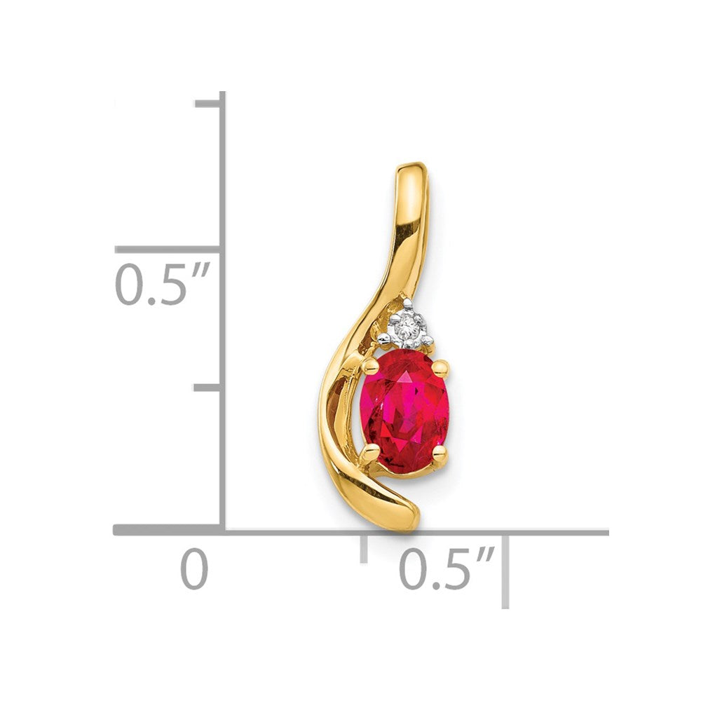 14k Ruby and Diamond Pendant