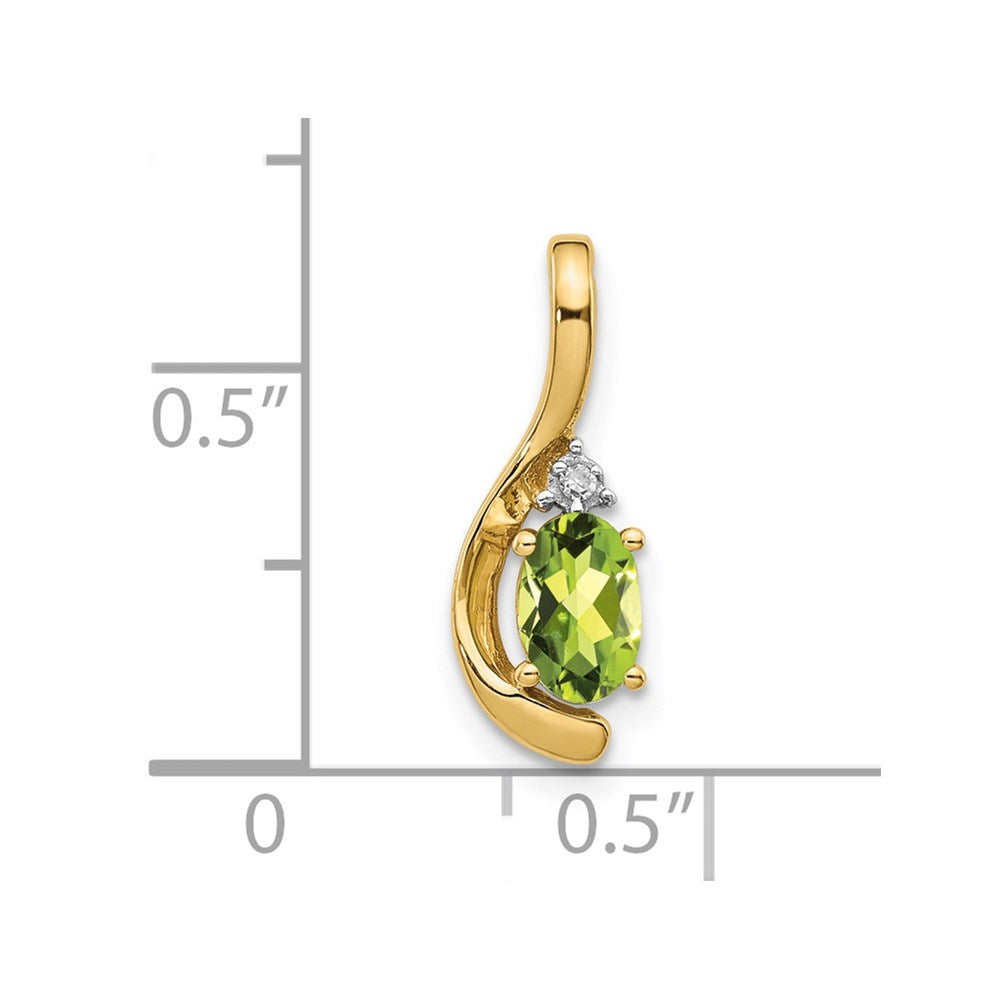 14k Peridot and Diamond Pendant