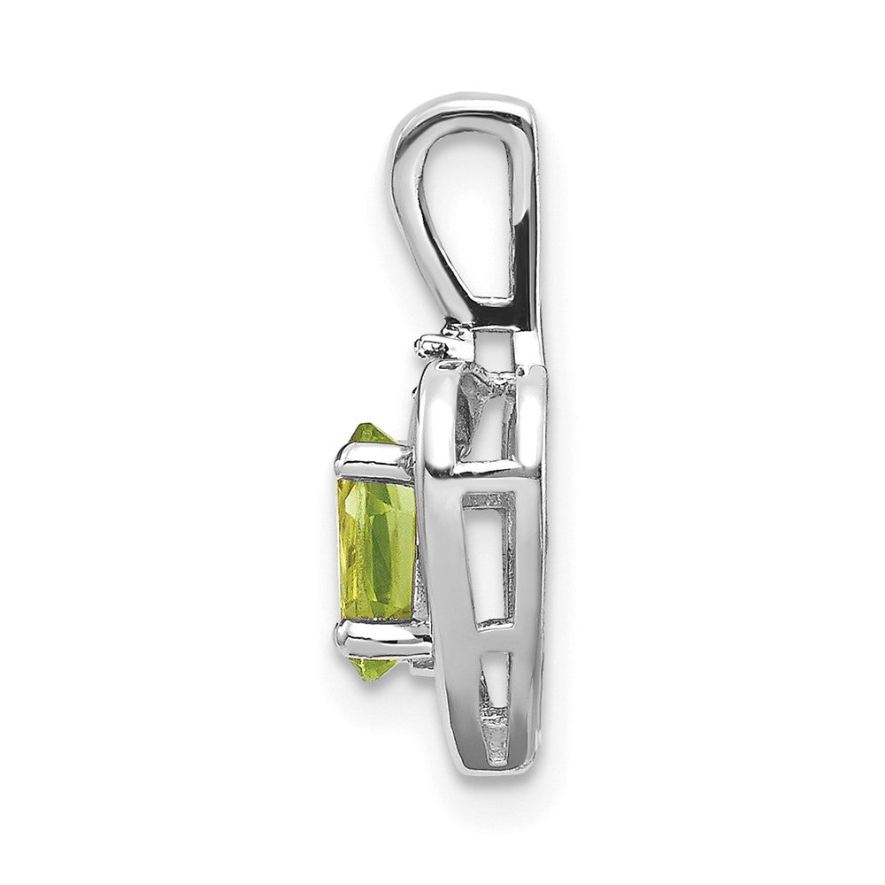 14k White Gold Peridot and Diamond Heart Pendant