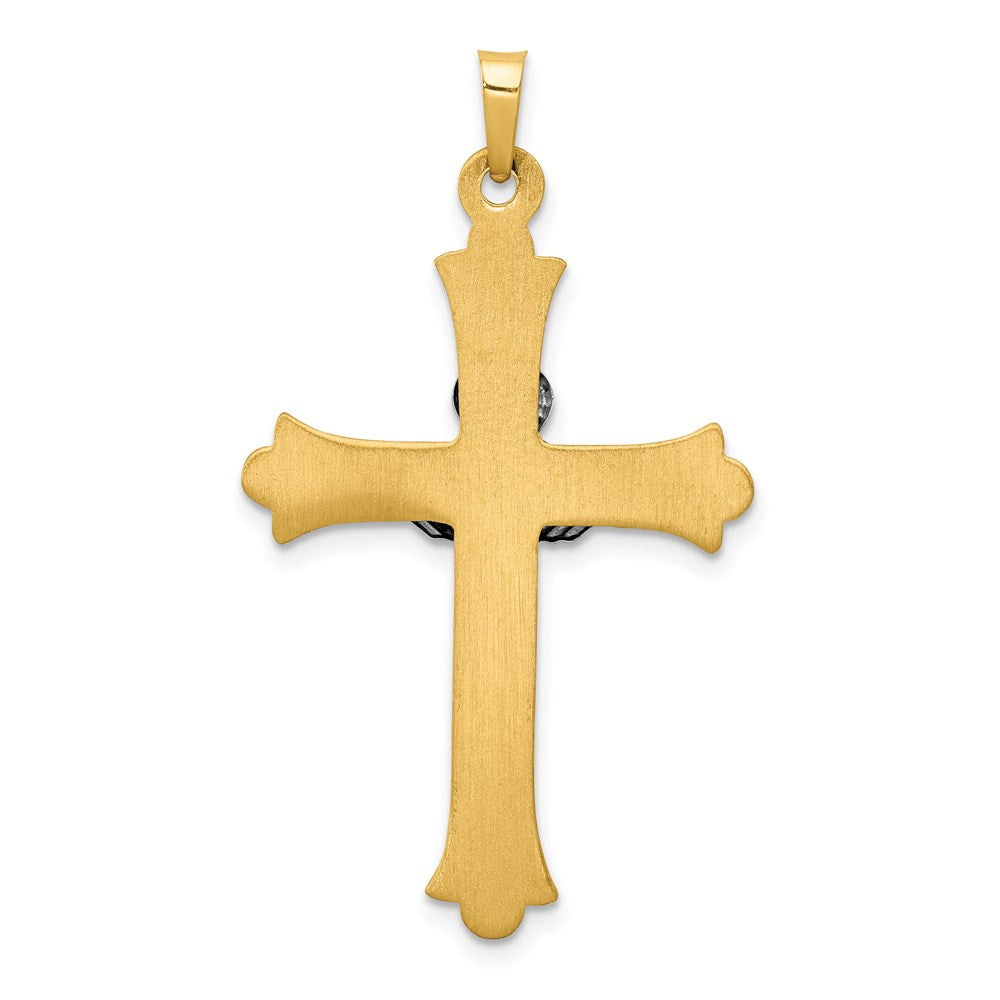 14k Two-tone Claddagh Cross Pendant