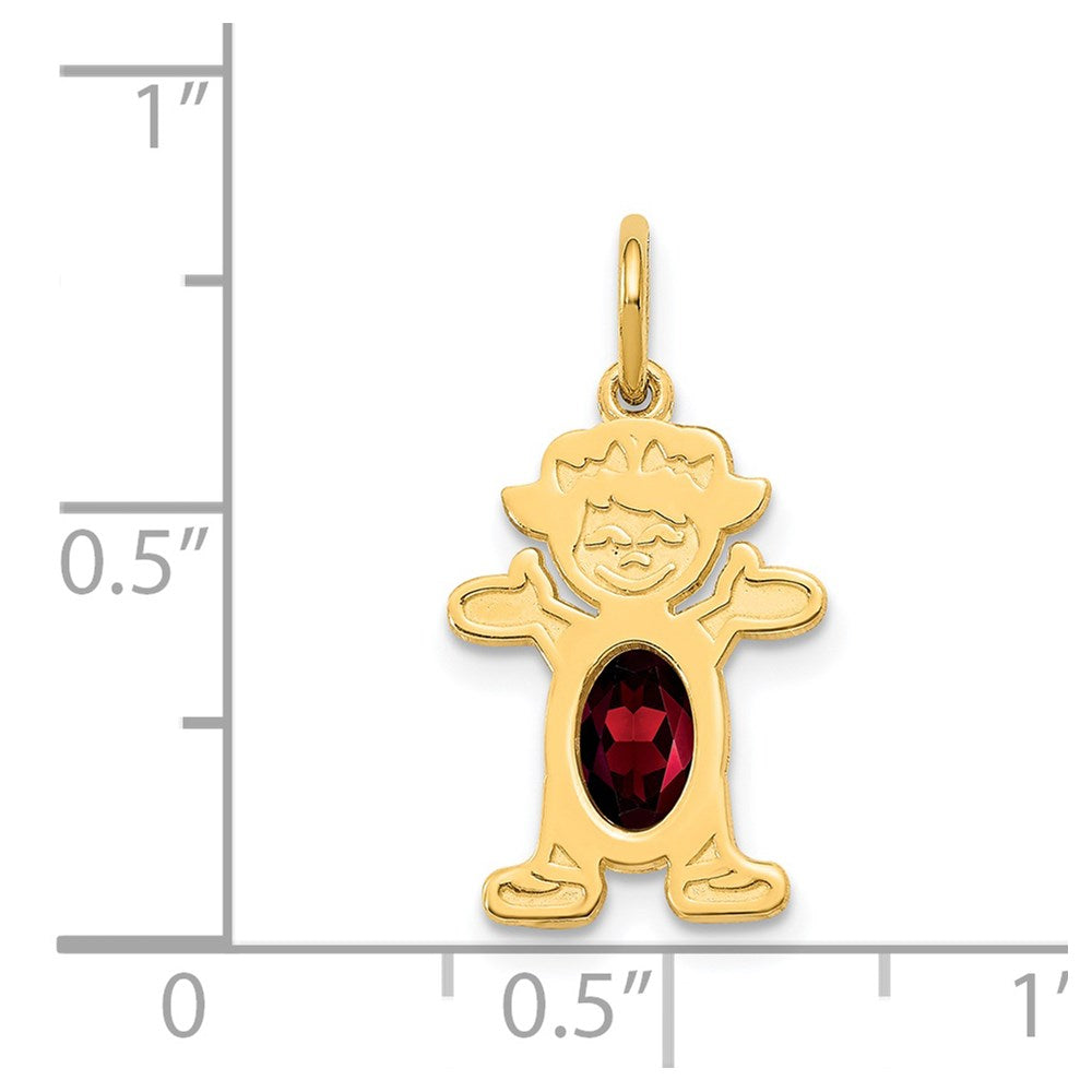14K Girl 6x4 Oval Genuine Garnet-Jan