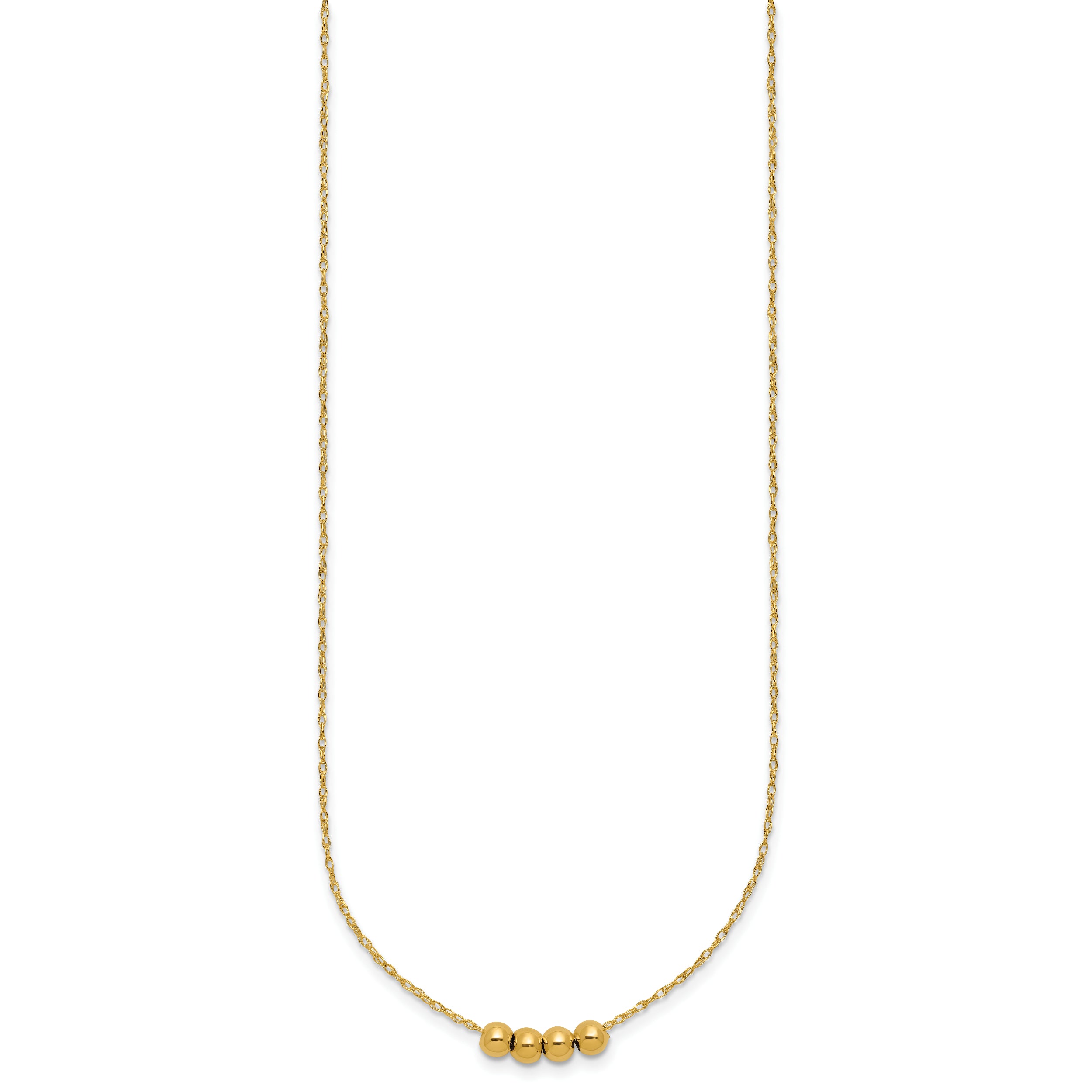 14k w/ 4, 4mm Bead Necklace