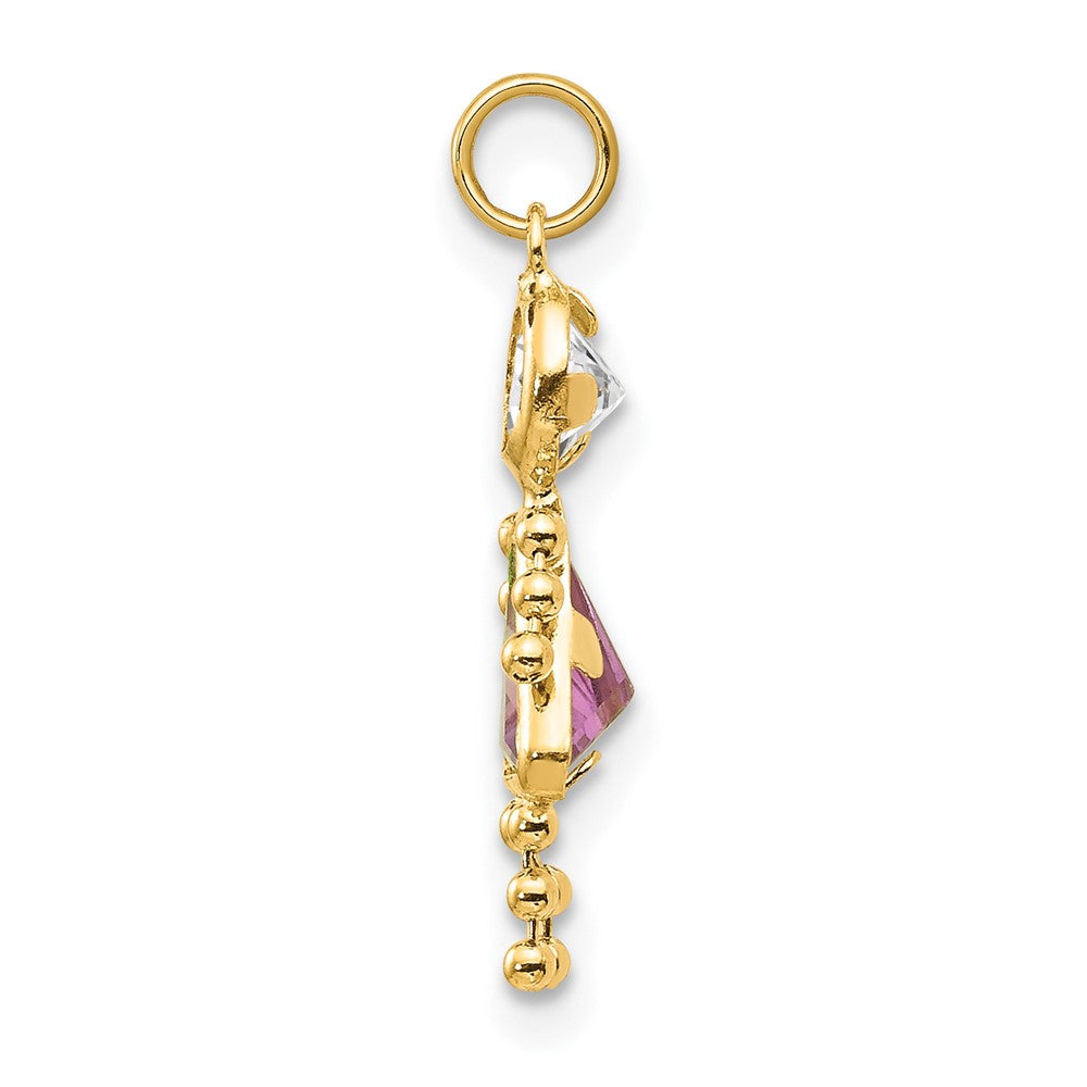 14k June Girl Birthstone Charm