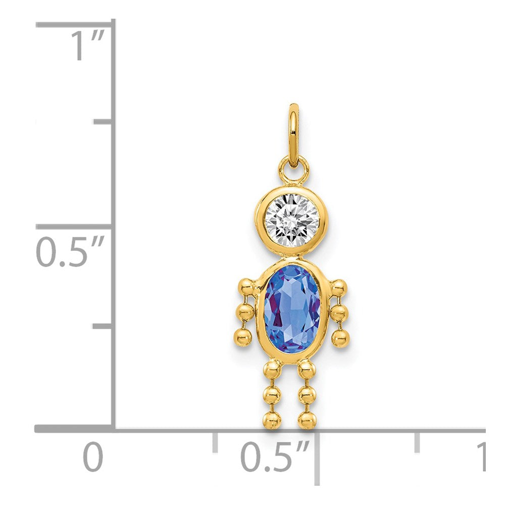 14k September Boy Birthstone Charm