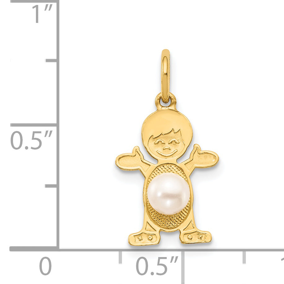 14K Boy 4mm FW Cultured Pearl-June
