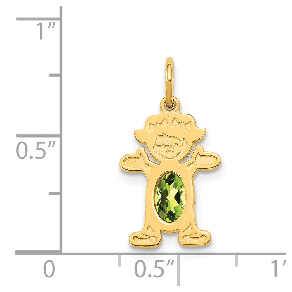 14K Girl 6x4 Oval Genuine Peridot-August