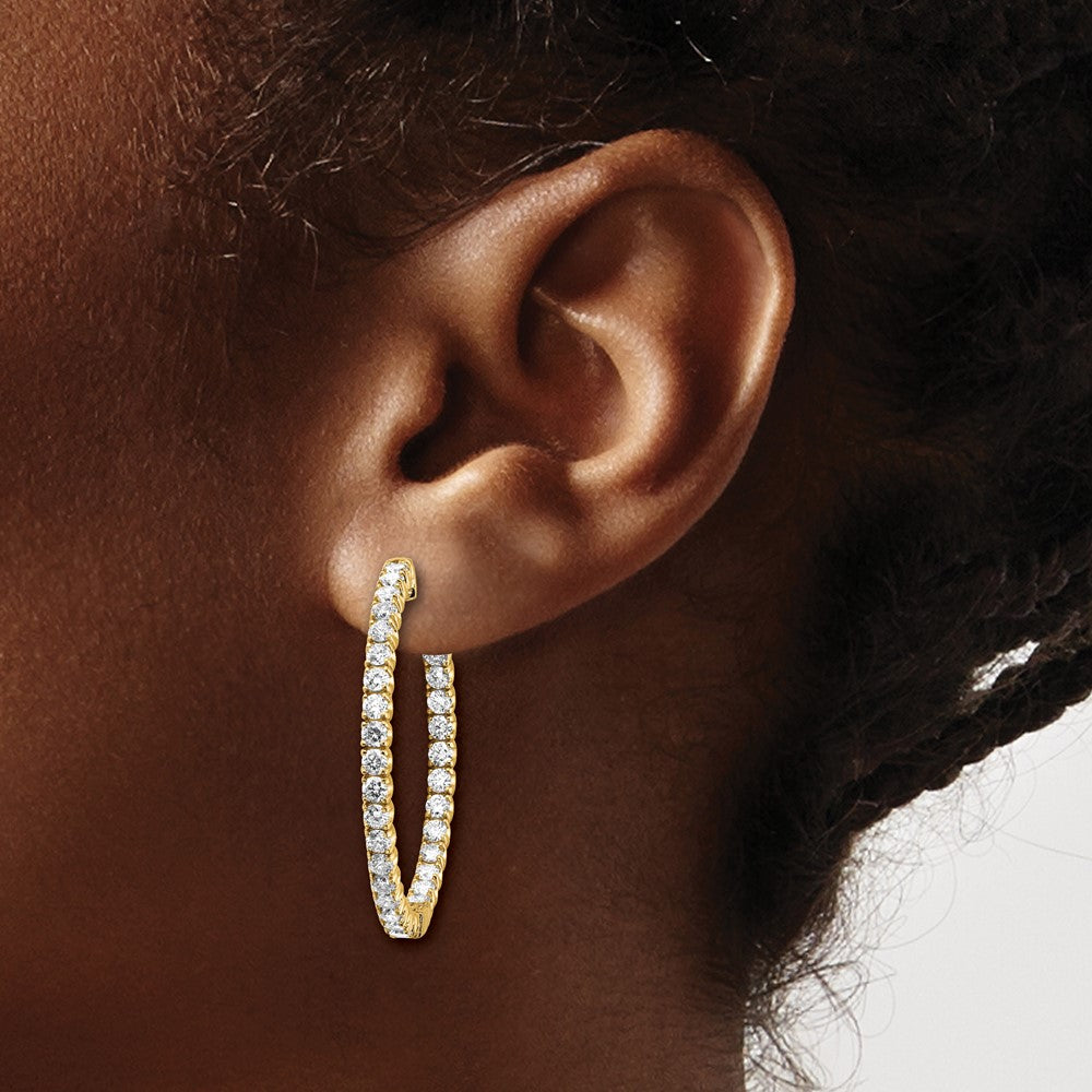 14ky Lab Grown Dia. VS/SI FGH Round Hoop w/Safety Clasp Earr