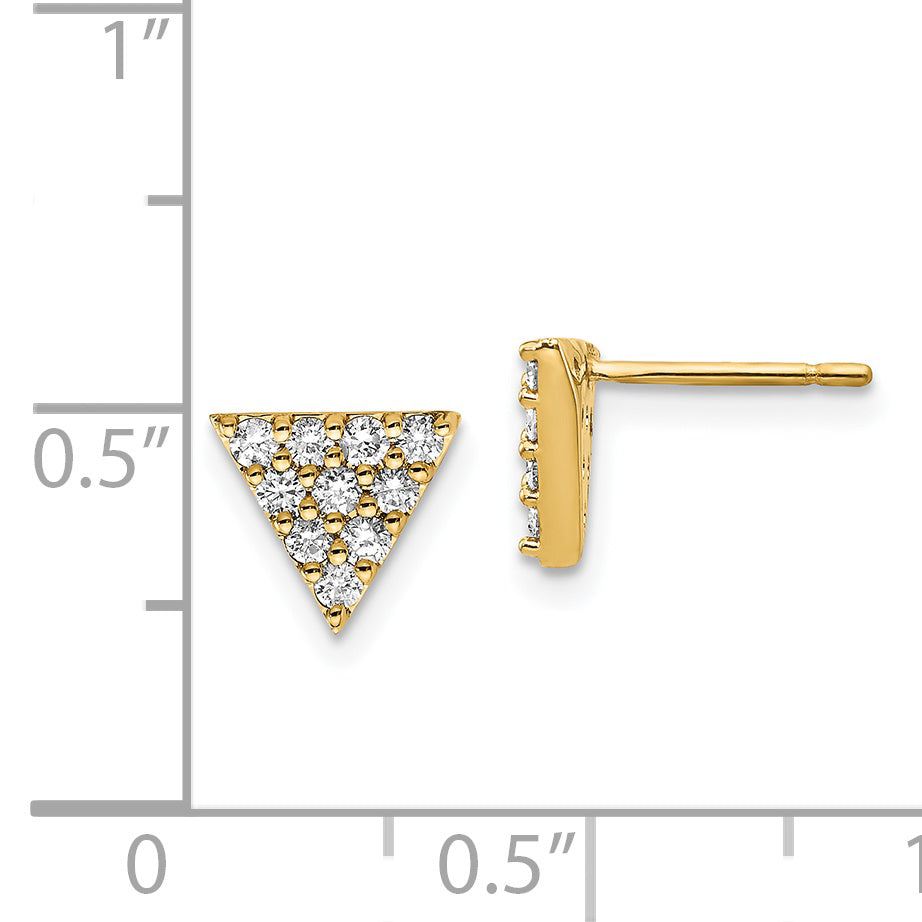 14k Diamond Triangle Earrings