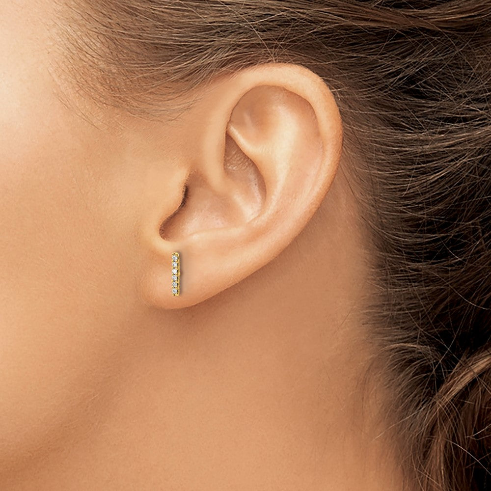 14k Diamond Bar Earrings