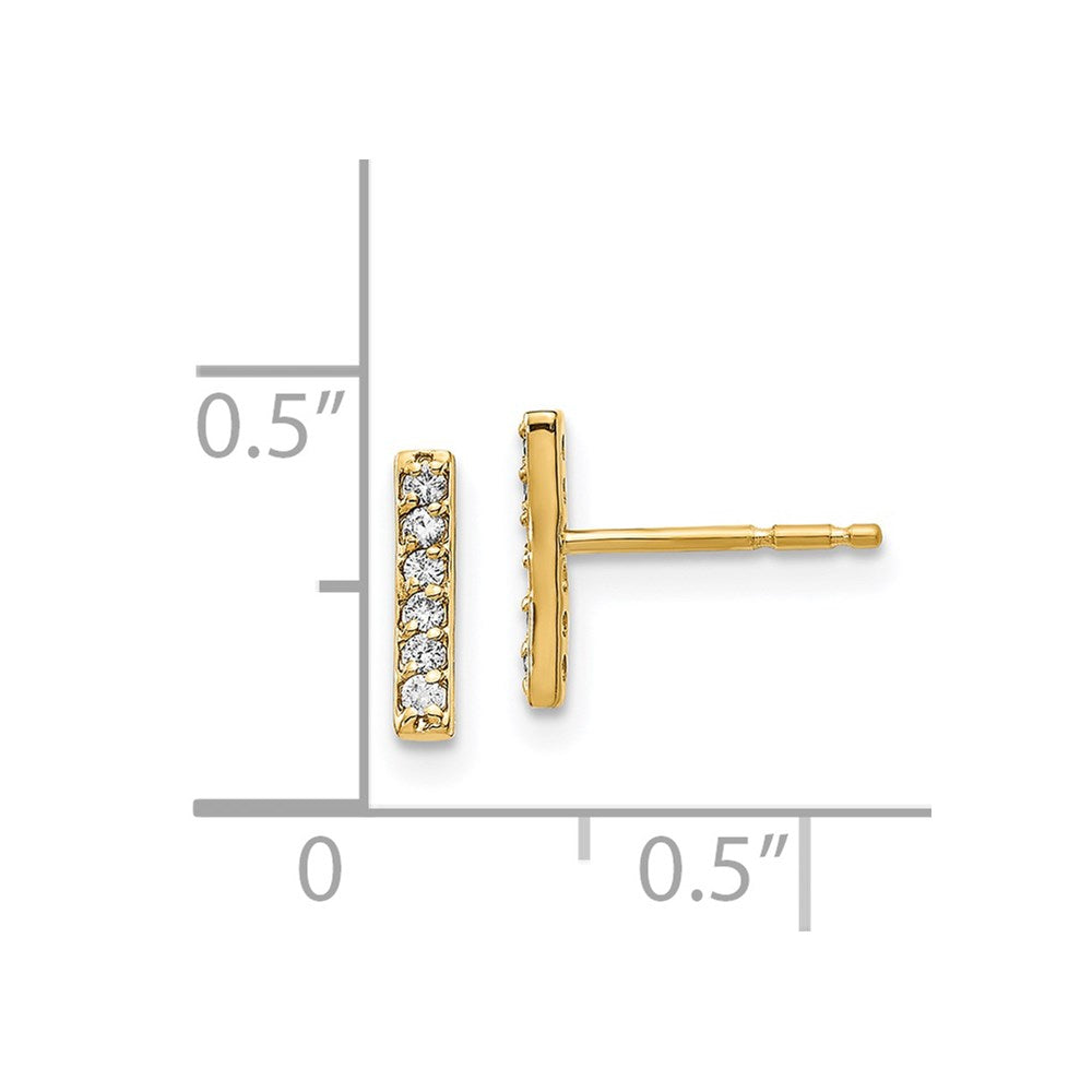 14k Diamond Bar Earrings
