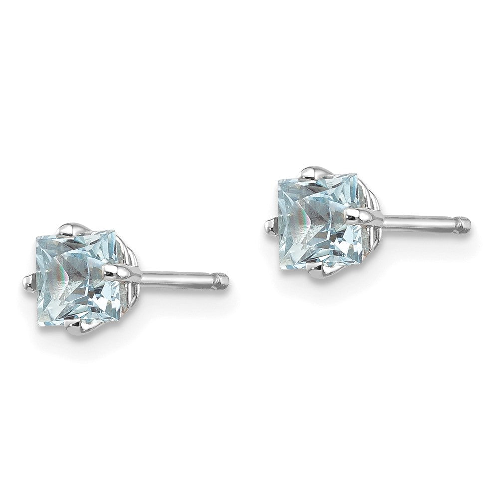 14k White Gold Aquamarine Earrings
