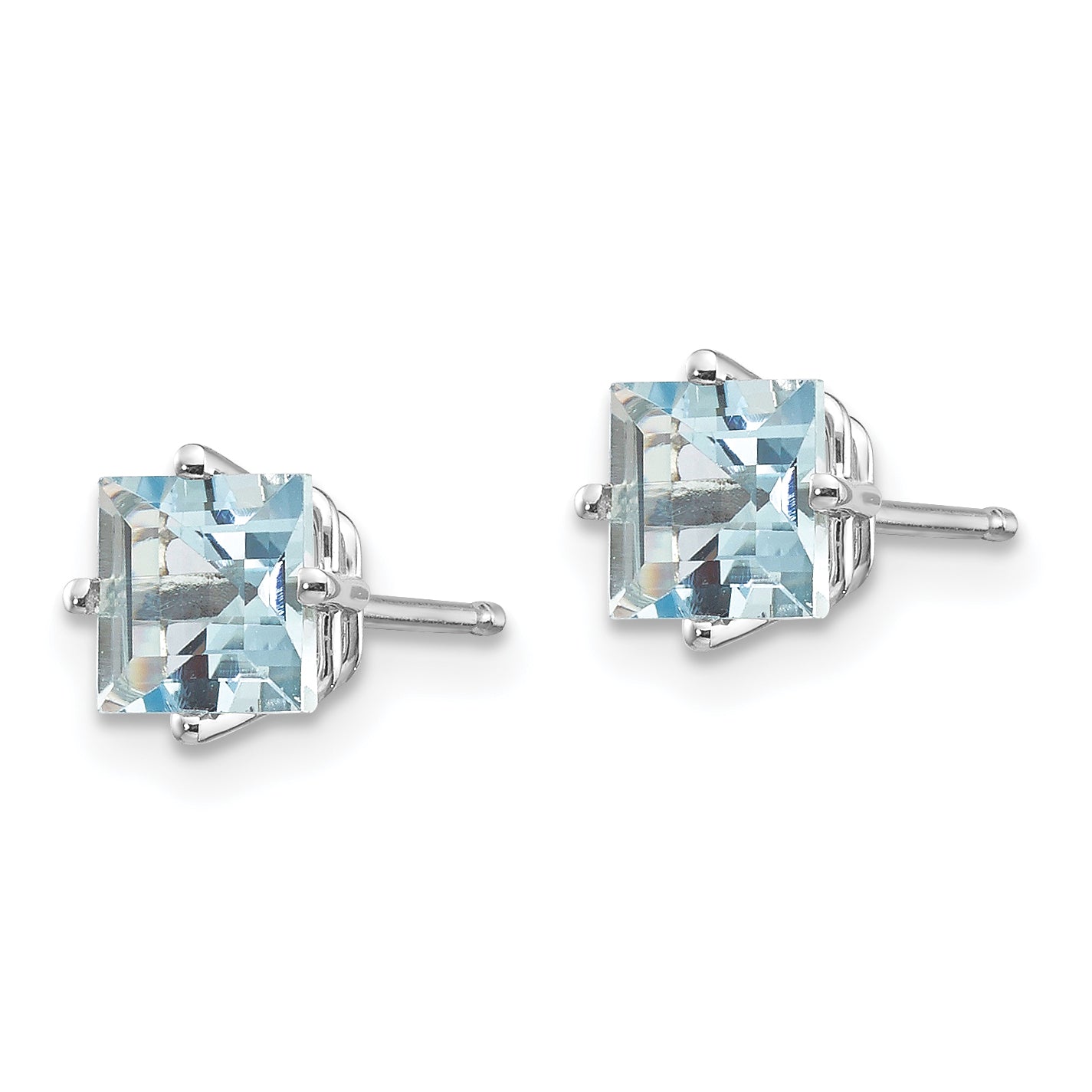 14K White Gold Aquamarine Earrings