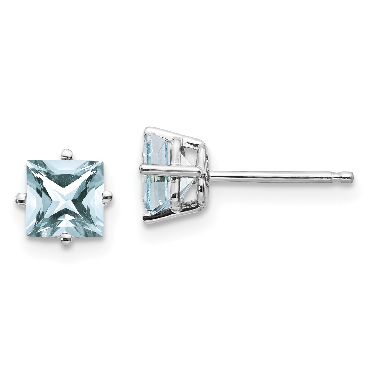 14K White Gold Aquamarine Earrings