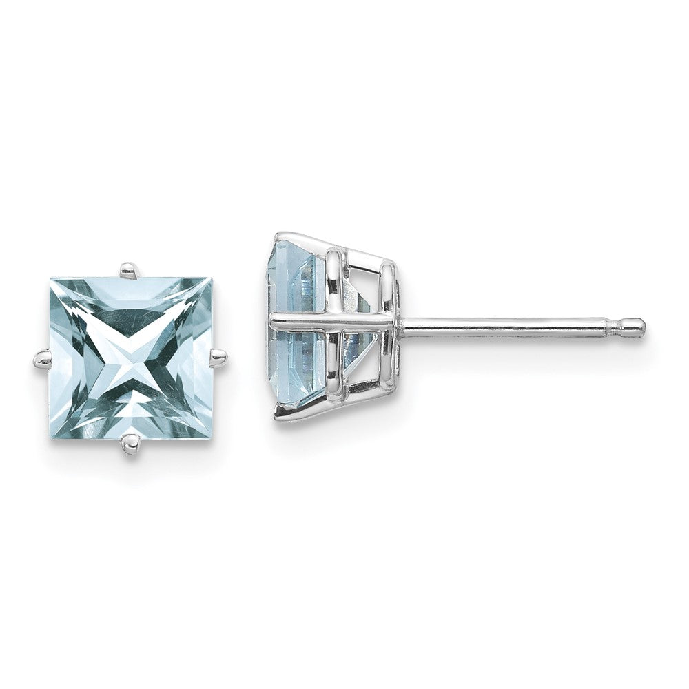 14k White Gold Aquamarine Earrings