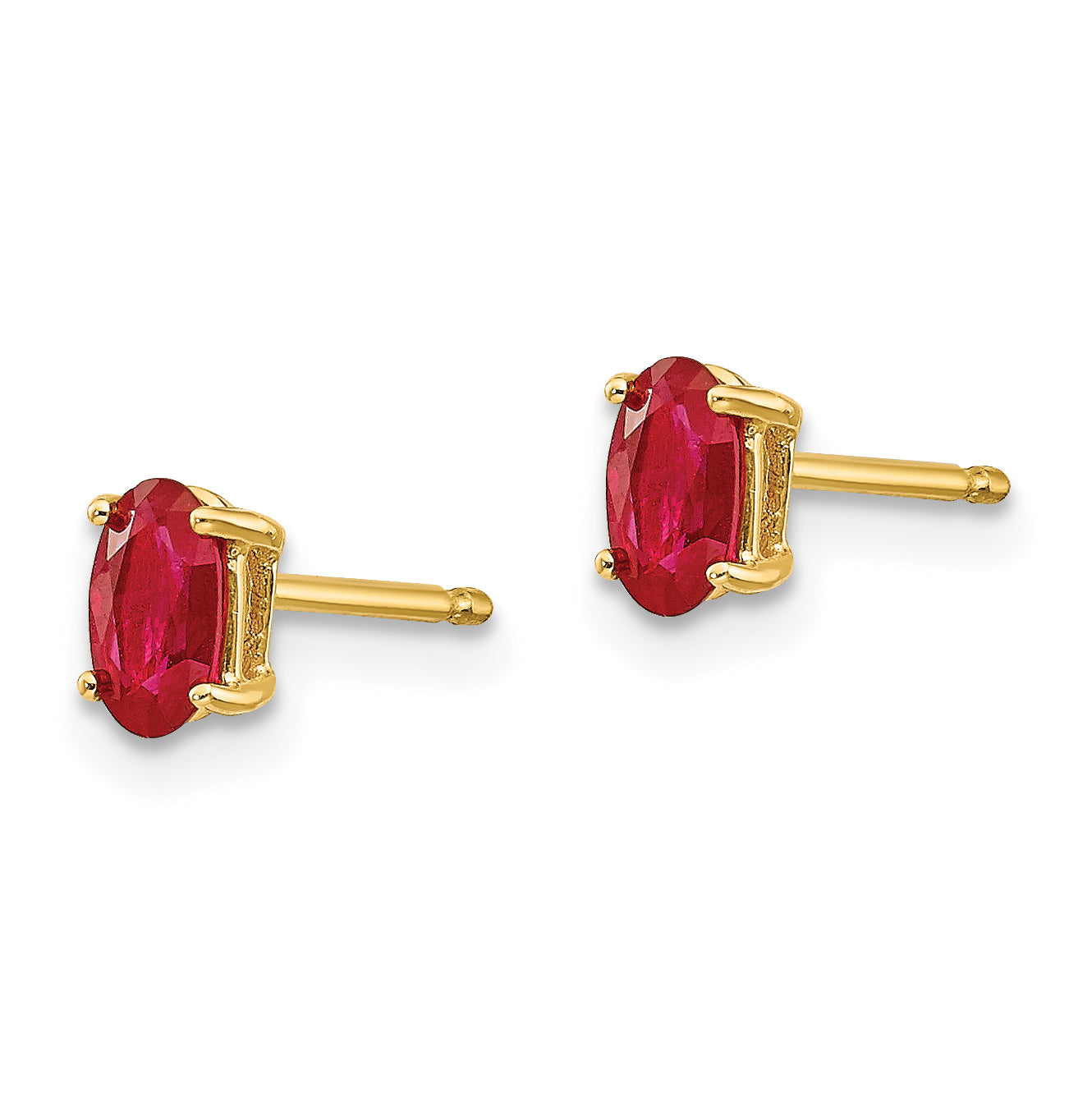 14K Ruby Post Earrings