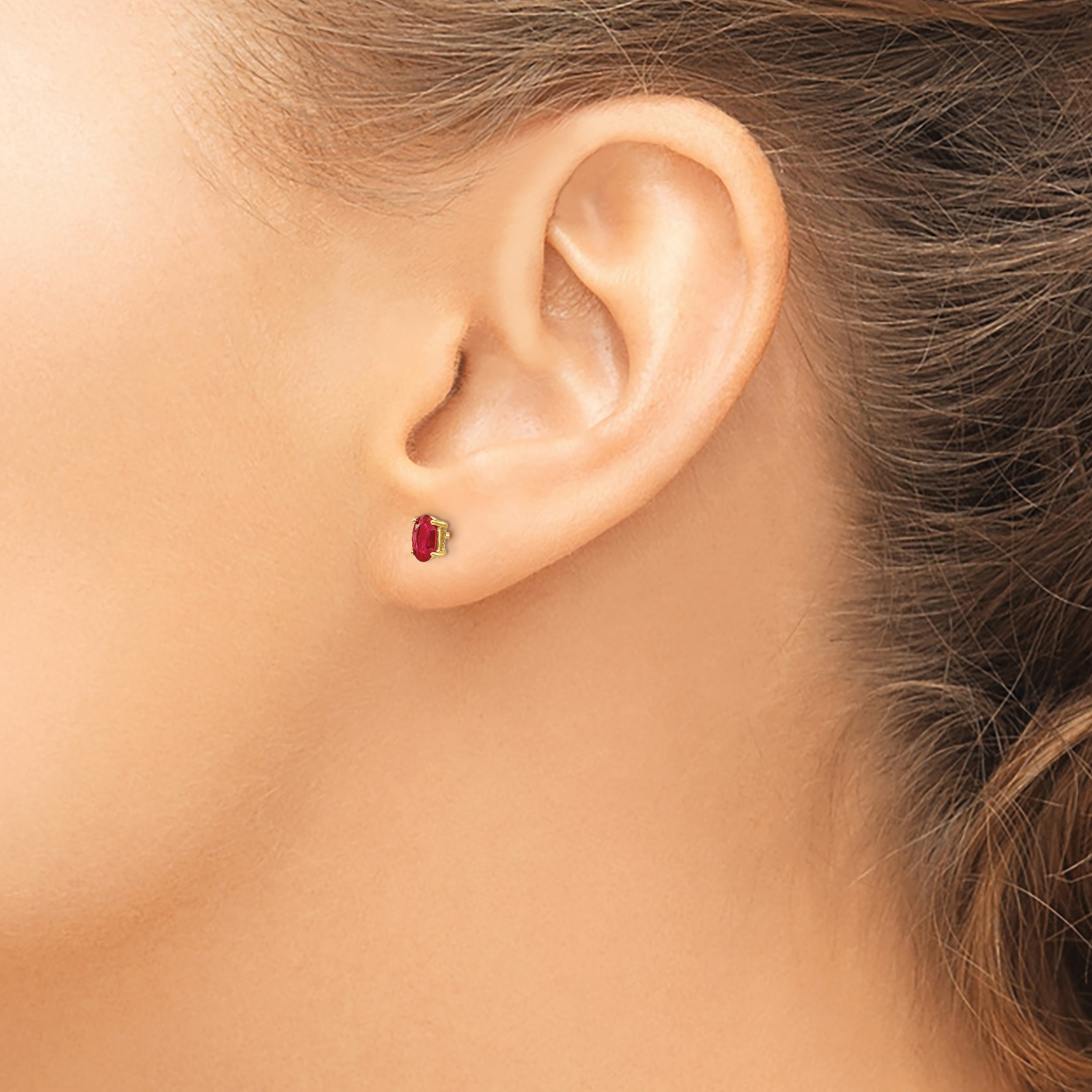 14K Ruby Post Earrings