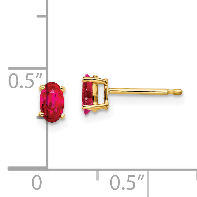 14K Ruby Post Earrings