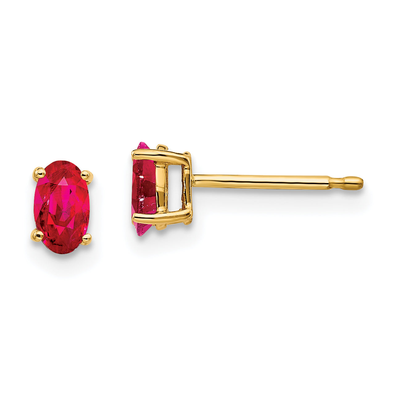 14K Ruby Post Earrings