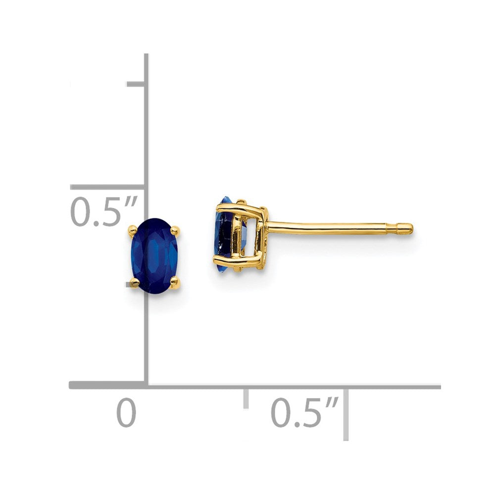 14k Sapphire Post Earrings