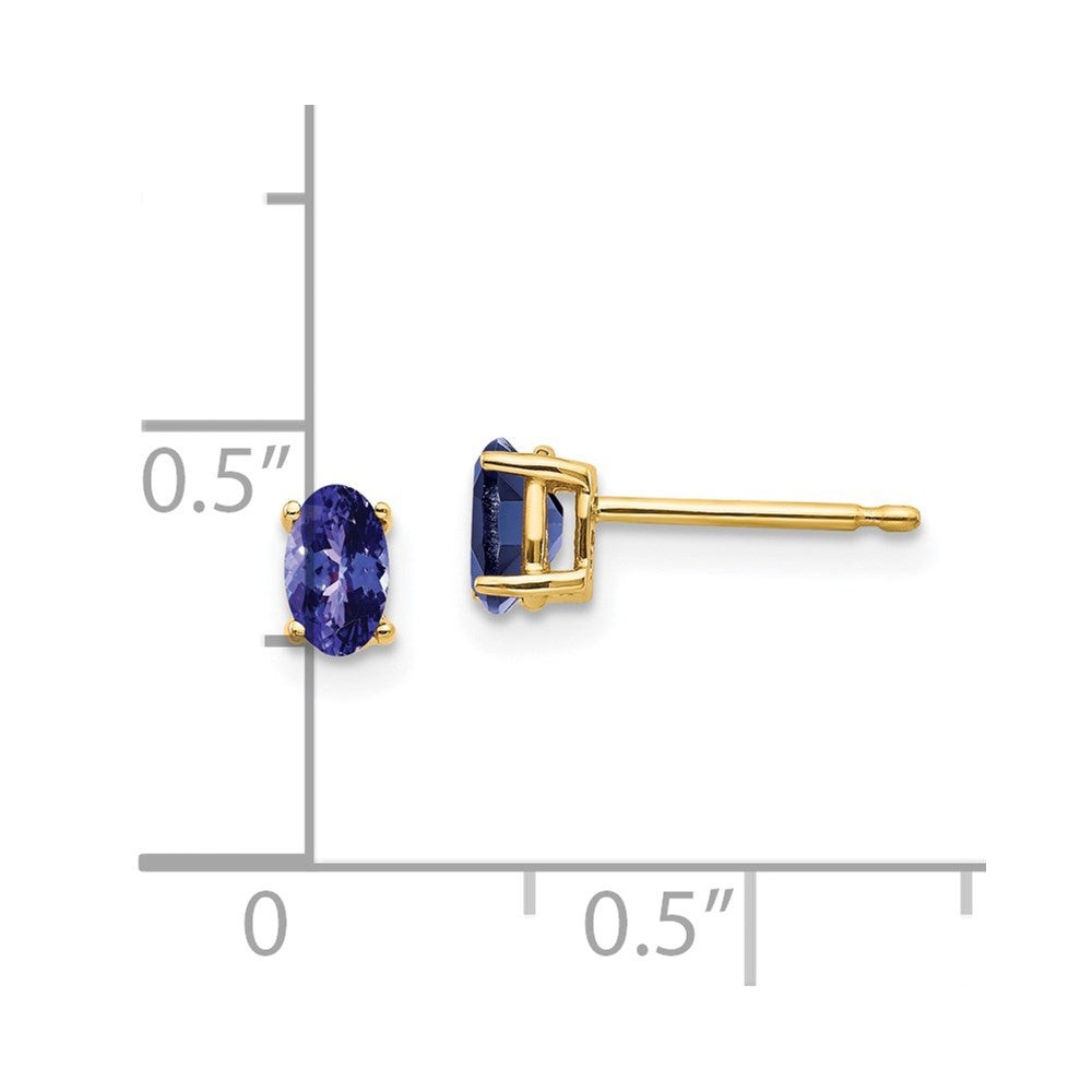 14k Tanzanite Post Earrings