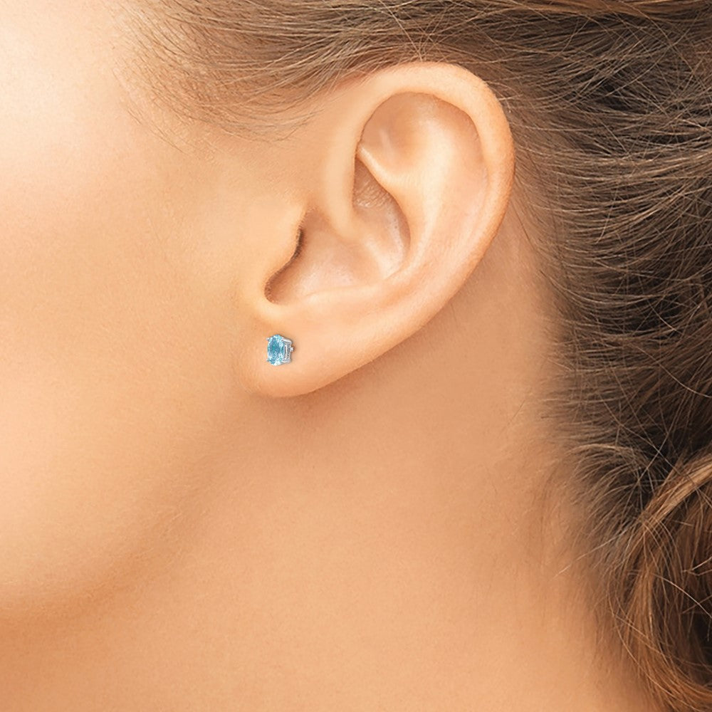 14k White Gold Aquamarine Earrings