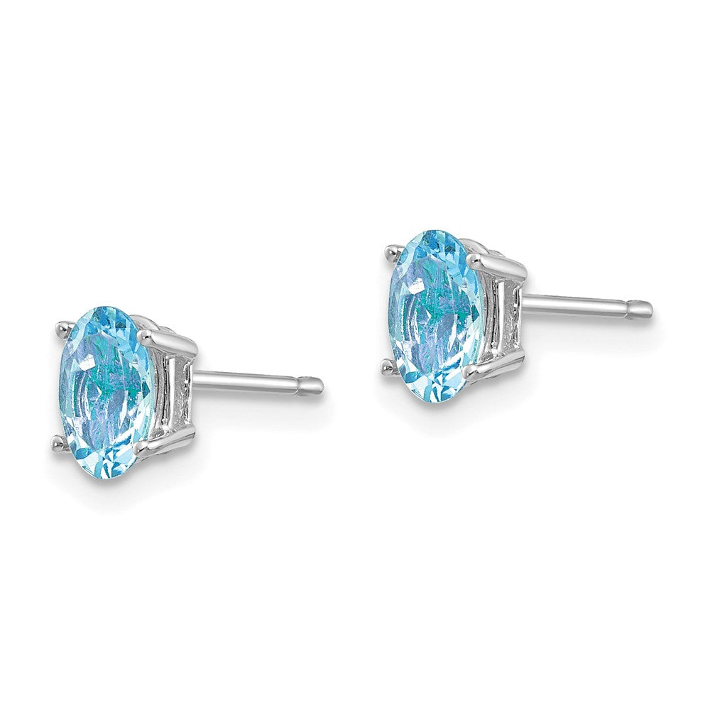 14k White Gold Aquamarine Earrings