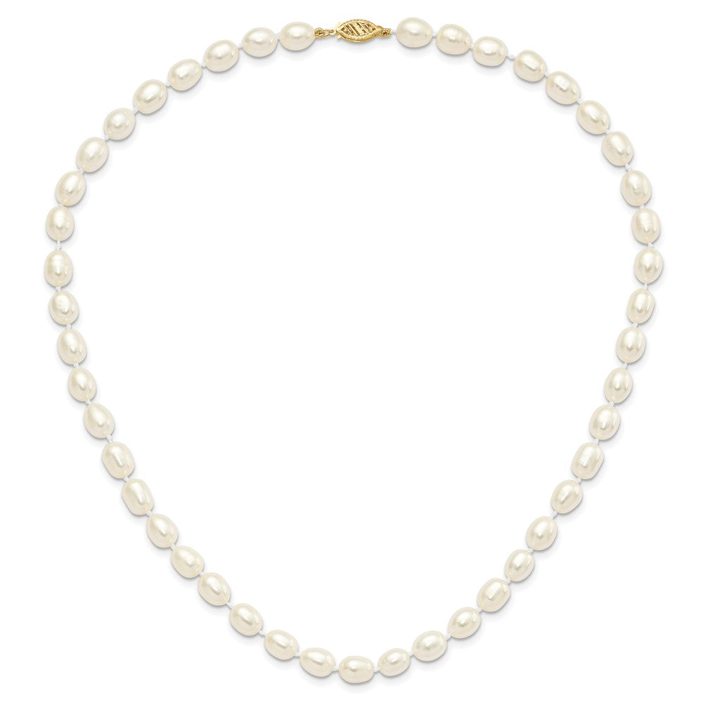 14k 7-8mm Semi-round FW Cultured Pearl 18 in. Necklace & Post Earring Set