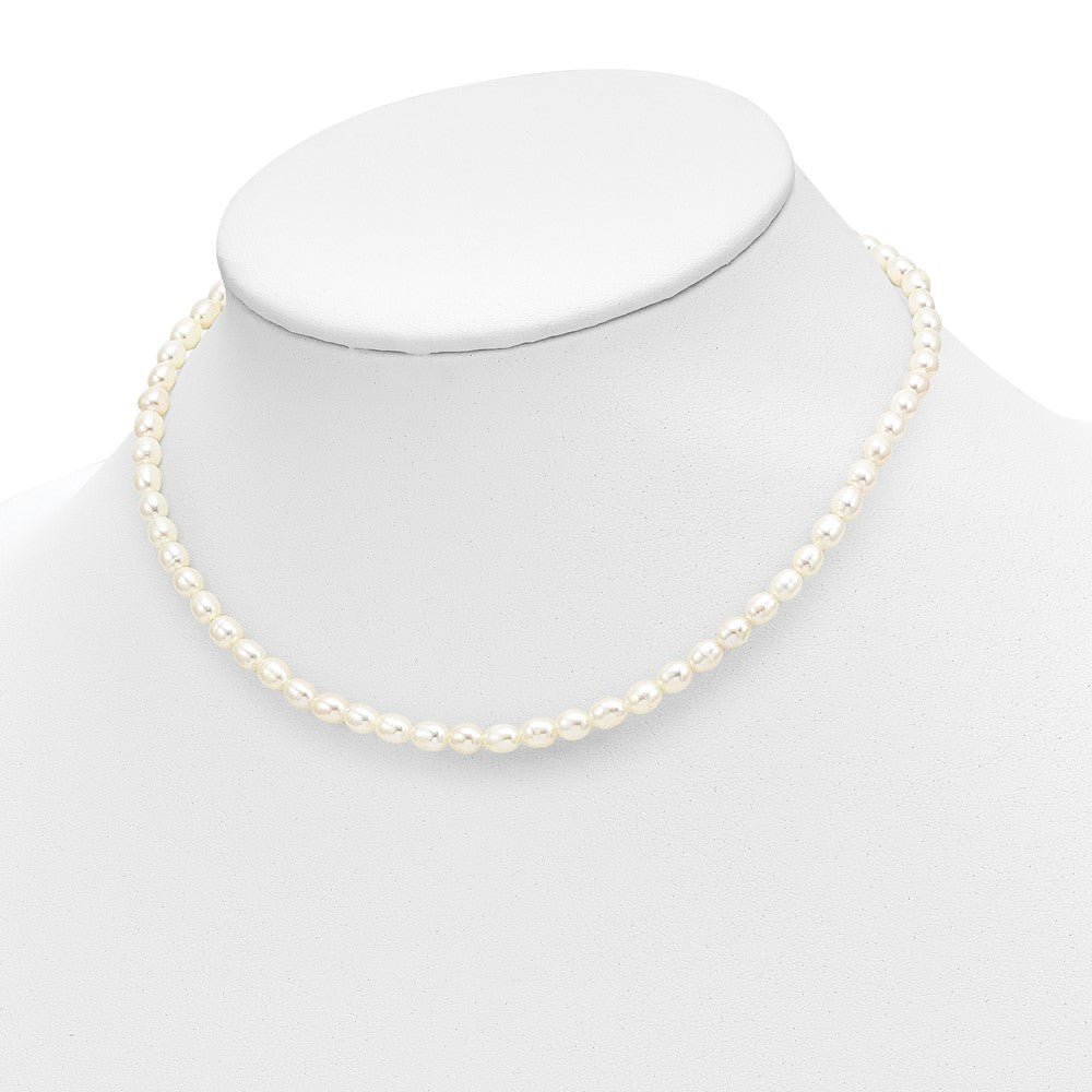 14k White FW Cultured Pearl 14 in. Necklace, 5 in. Bracelet & Earring Set