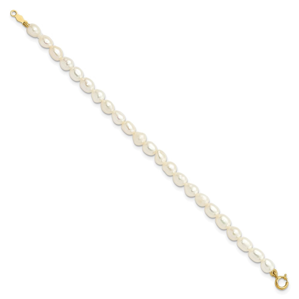 14k White FW Cultured Pearl 14 in. Necklace, 5 in. Bracelet & Earring Set