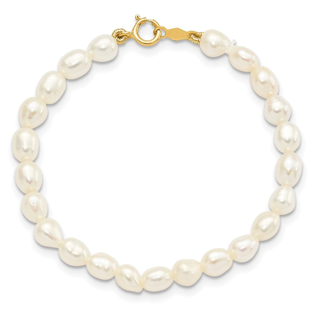 14k White FW Cultured Pearl 14 in. Necklace, 5 in. Bracelet & Earring Set