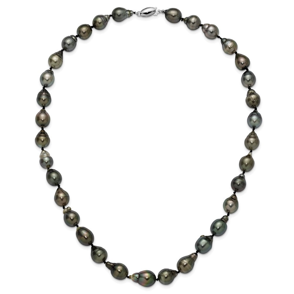 14K WG 8-11mm Baroque Saltwater Cultured Tahitian Pearl Graduated Necklace