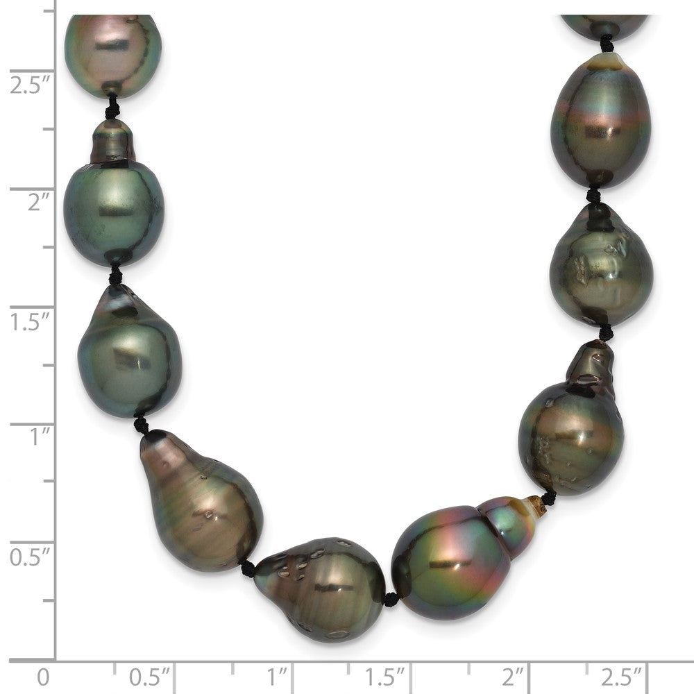14K WG 8-11mm Baroque Saltwater Cultured Tahitian Pearl Graduated Necklace