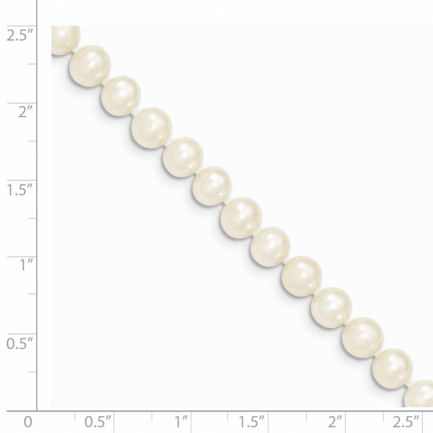 14K 6-7Mm White Near Round Freshwater Cultured Pearl Necklace