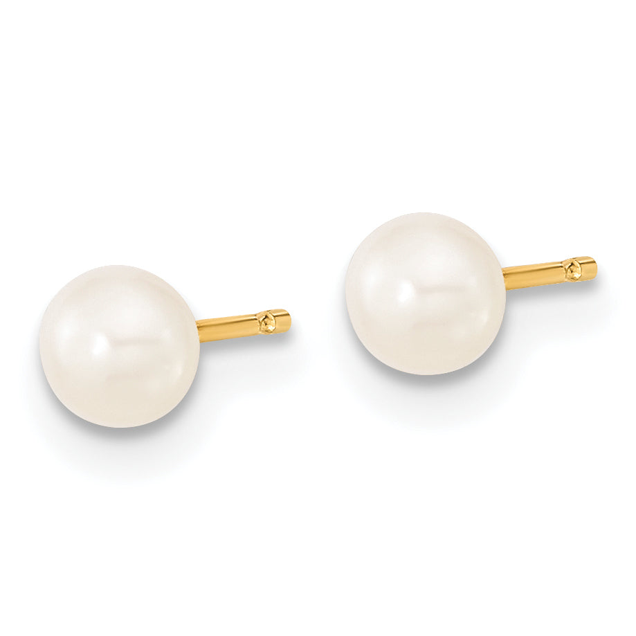 14K 4-5Mm White Fw Cultured Pearl Pendant, 5In Bracelet & Earring Set