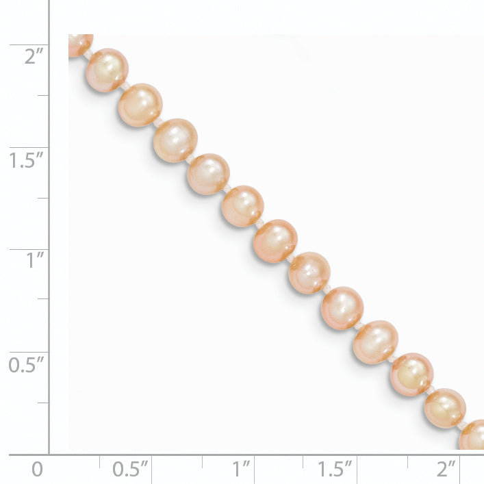 14K 4-5Mm Pink Near Round Freshwater Cultured Pearl Necklace