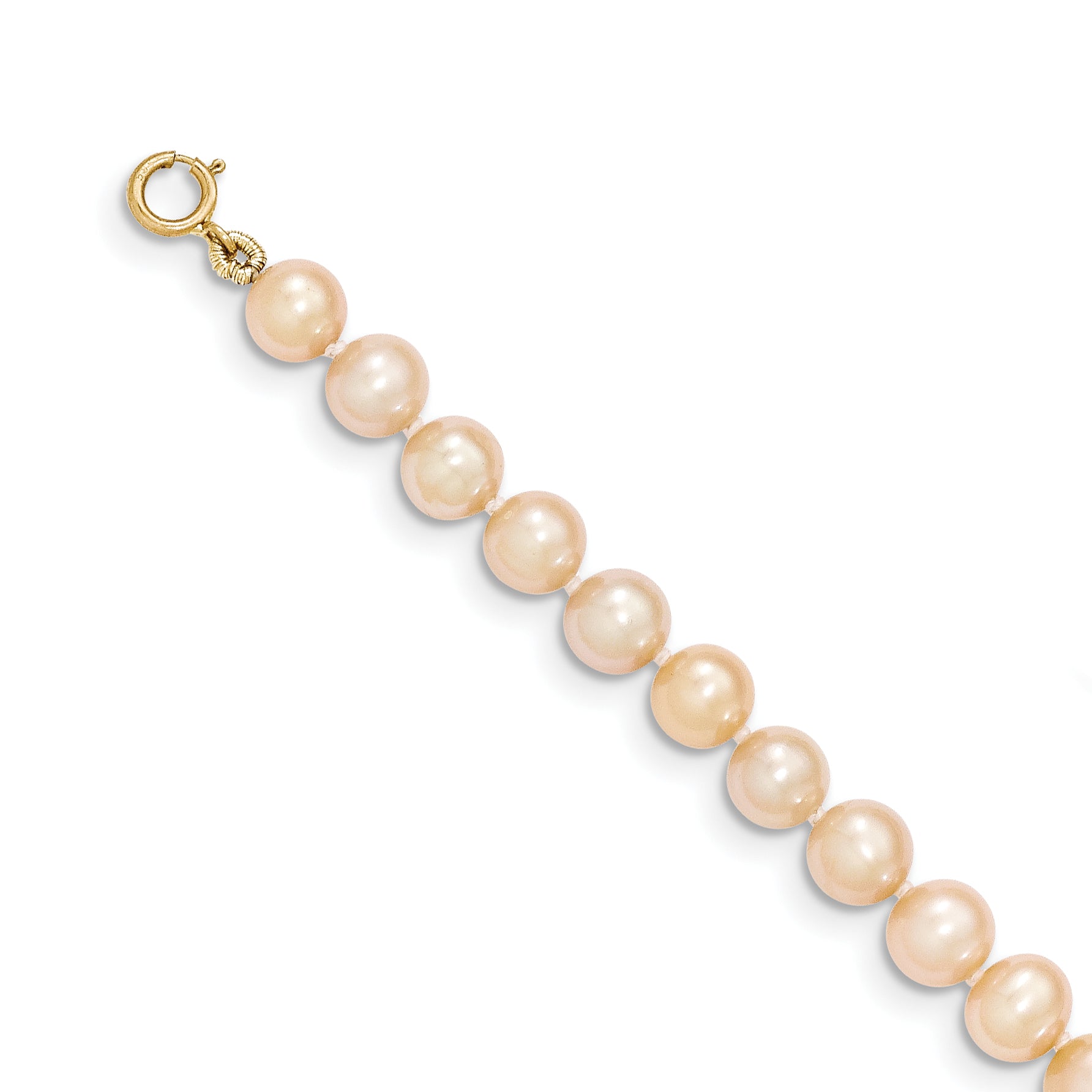 14K 5-6Mm Pink Near Round Freshwater Cultured Pearl Necklace