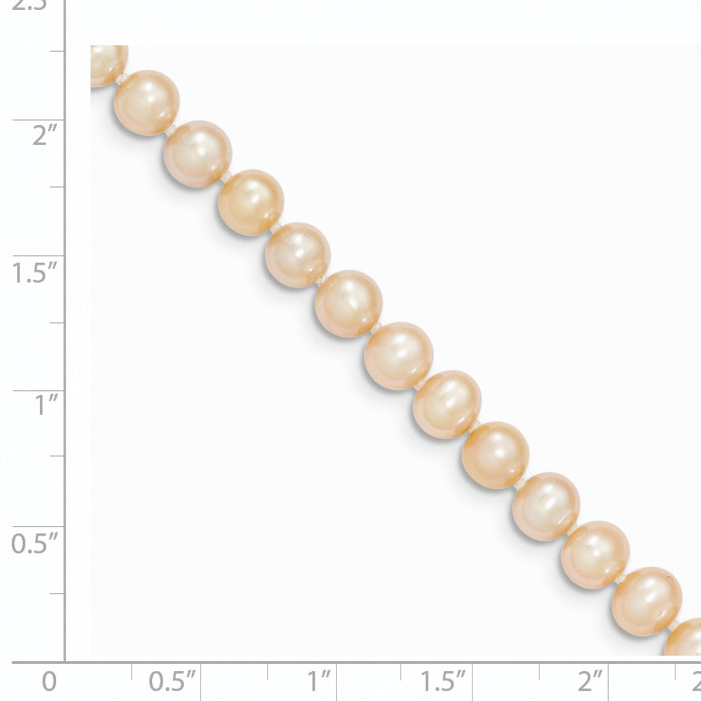 14K 5-6Mm Pink Near Round Freshwater Cultured Pearl Necklace