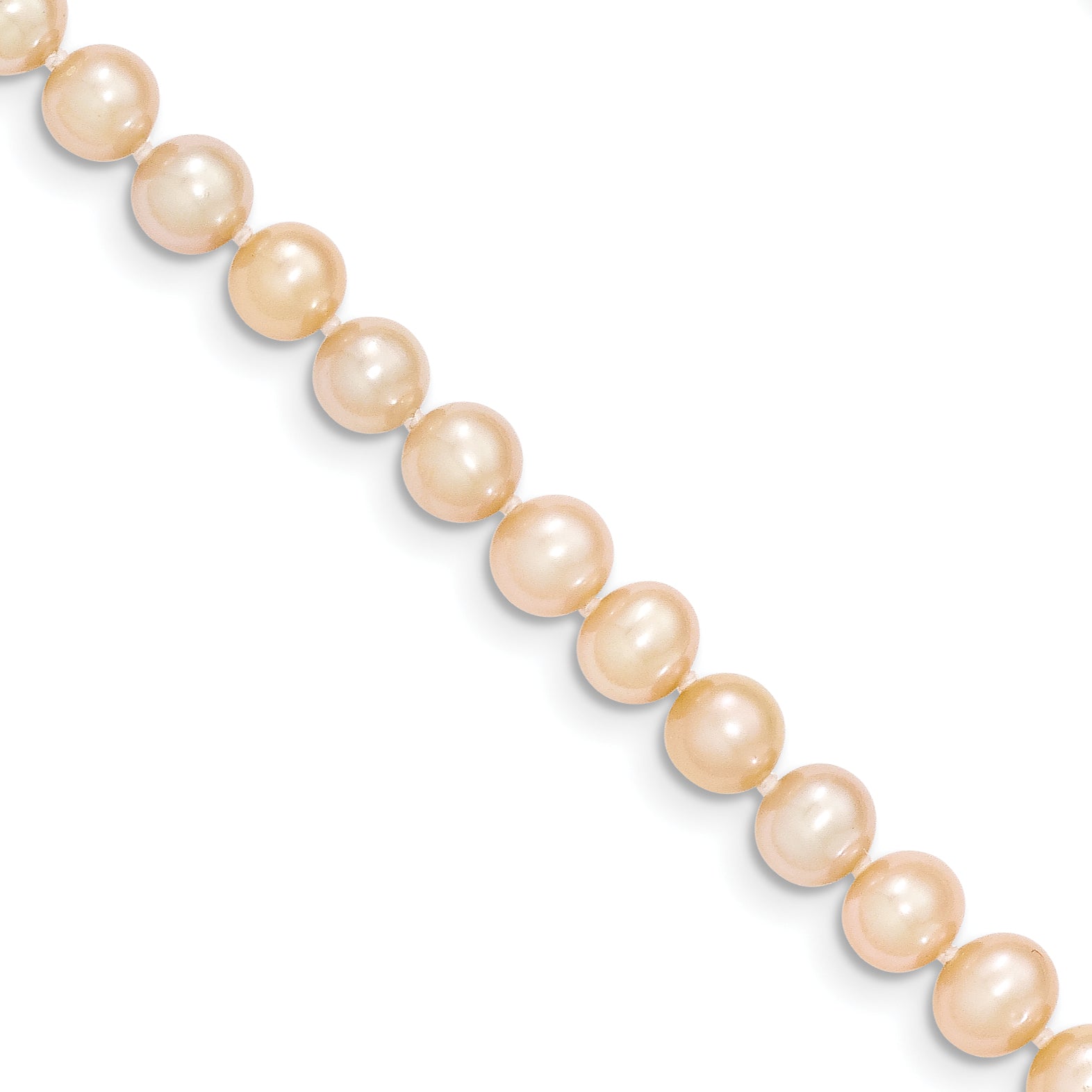 14K 5-6Mm Pink Near Round Freshwater Cultured Pearl Necklace