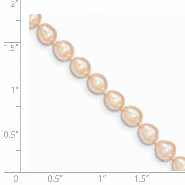 14K Gold 5-6Mm Pink Fw Cultured Rice Pearl Bracelet