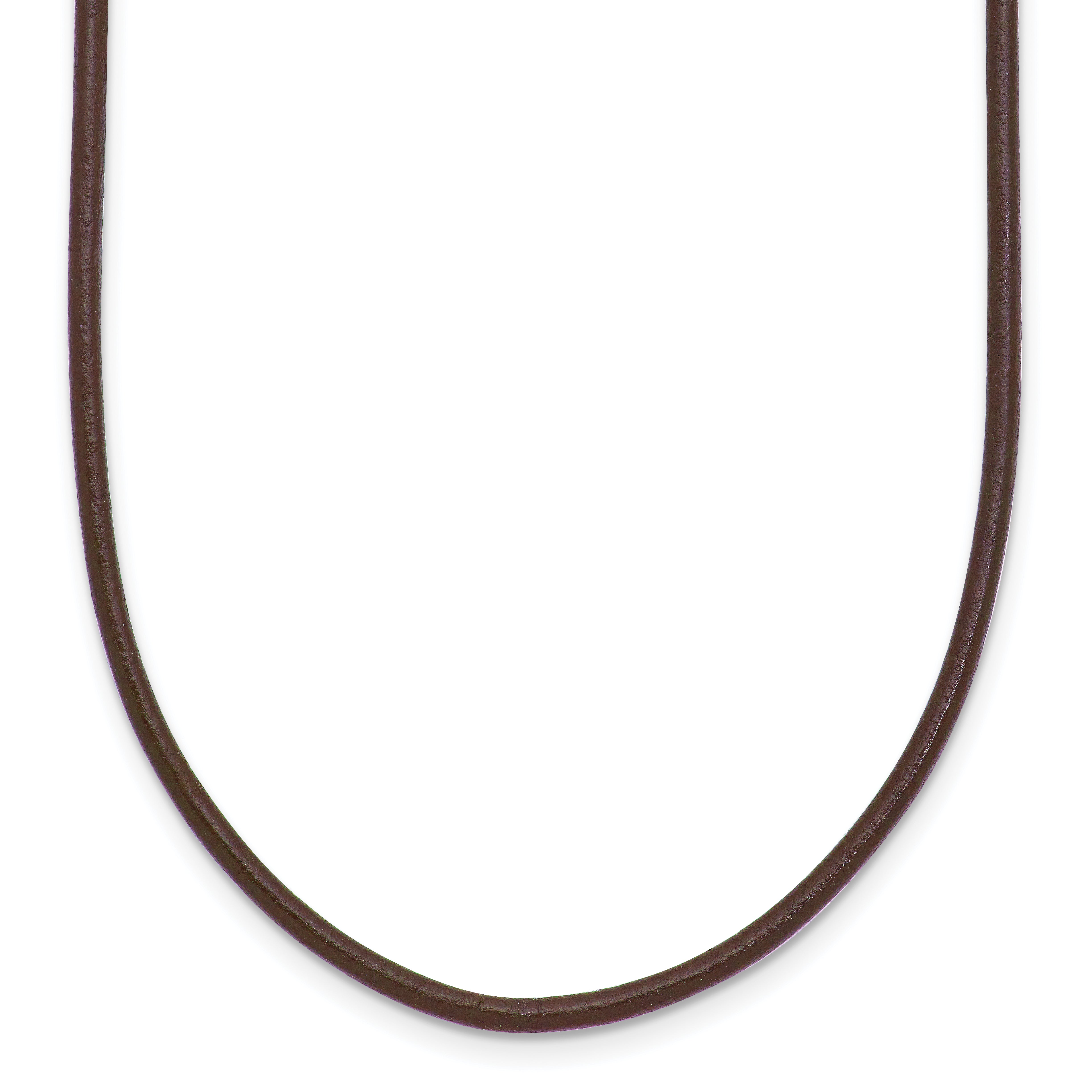 14k Yellow Clasp 2mm 16 inch Brown Leather Cord Necklace