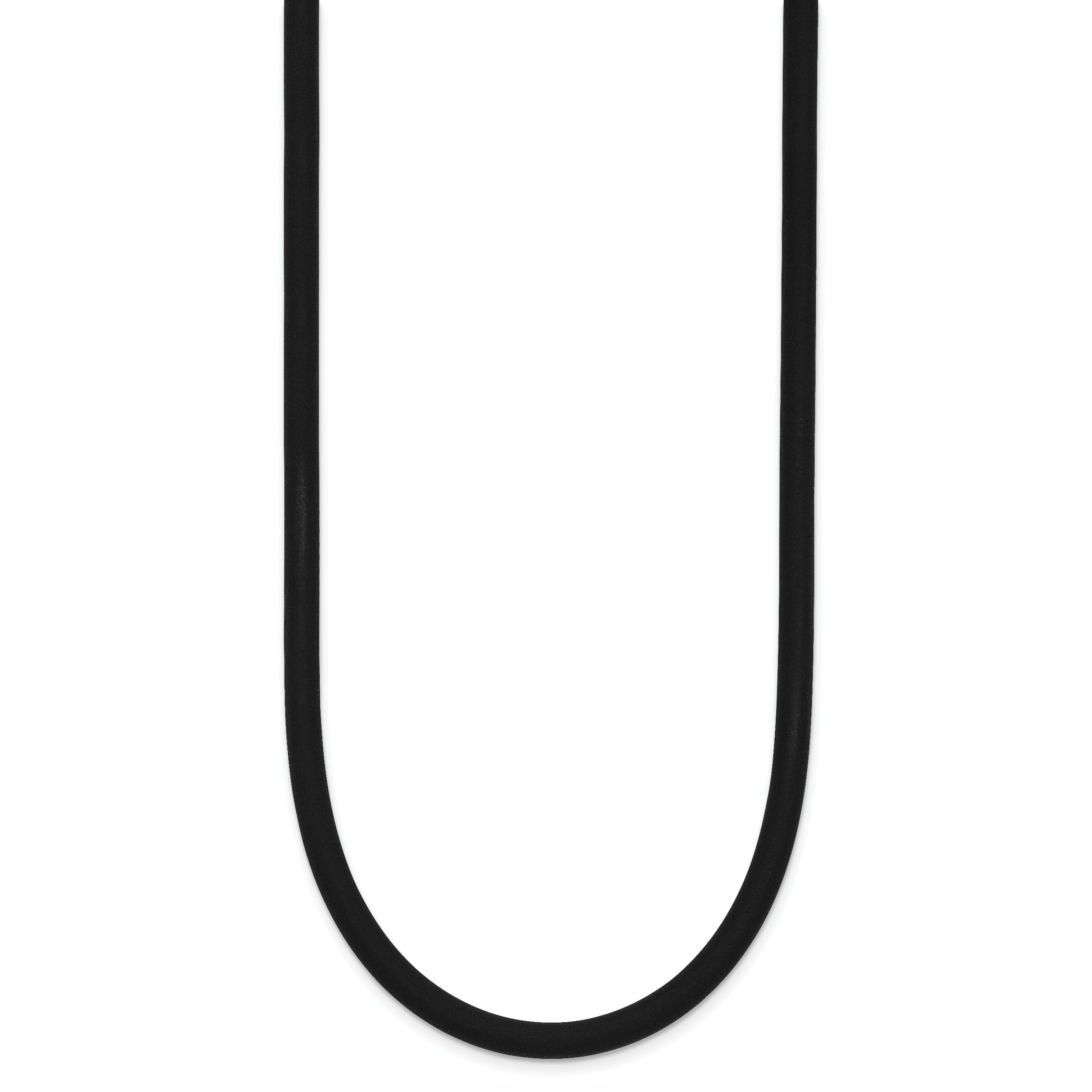 14k Yellow Clasp 4mm 16 inch Black Rubber Cord Necklace