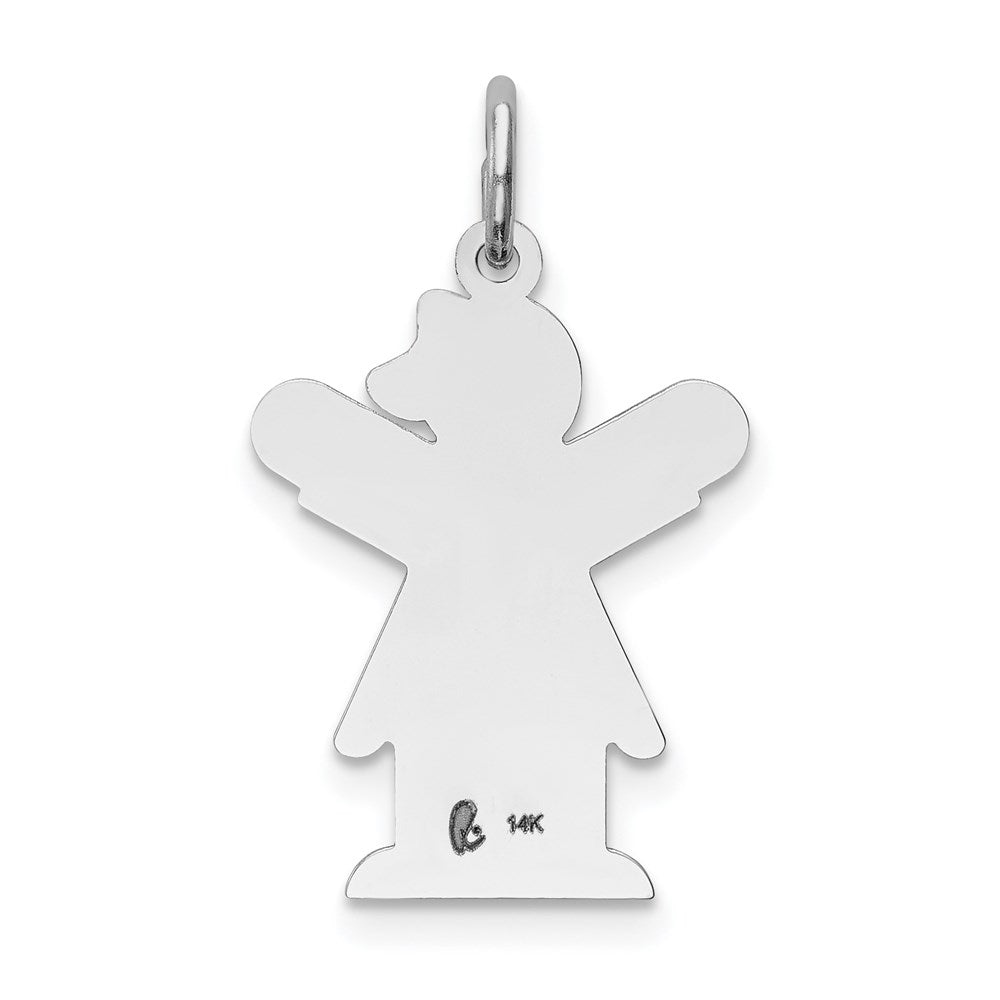 14k White Gold Kid Charm