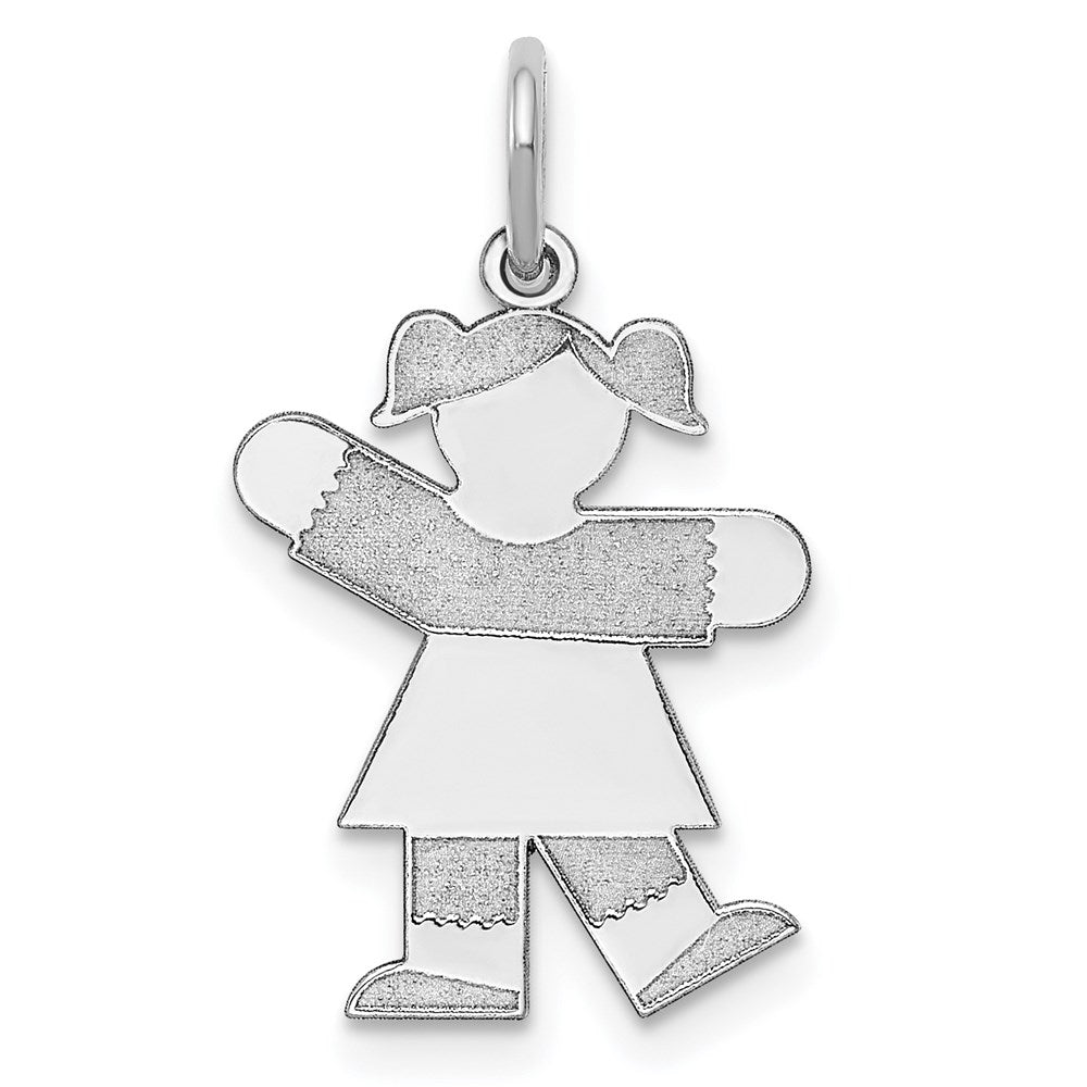 14k White Gold Kid Charm