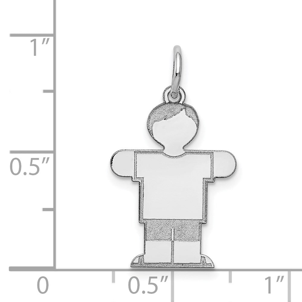14k White Gold Kid Charm